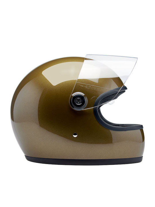 Biltwell Gringo S Ugly Gold Metallic Motorcycle Helmet Full Face ECE 22.06