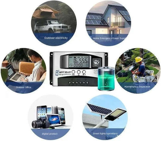 Controler de Încărcare Solar Taggo MPPT 12v-60v 150vdc Regulator Ecran LED Lifepo4 Baterii Litiu-acid 40a Wifi