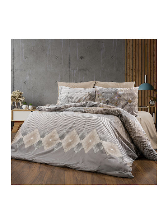 Dimcol Σετ Σεντόνια Υπέρδιπλα 240x270εκ. 603 Grey-mocha (4τμχ)