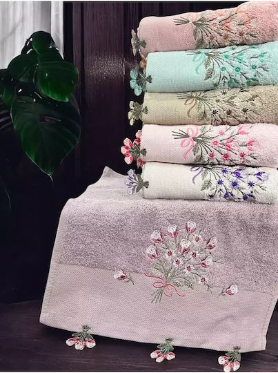 Set of 6 Embroidered Kitchen Dowry Towels 30x50cm