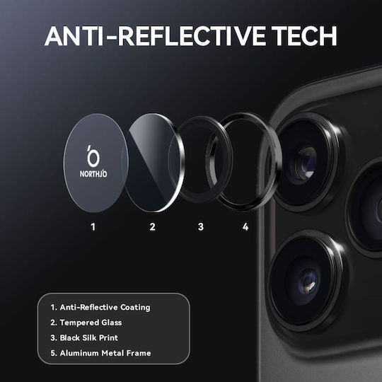 Lens Camera Protection Tempered Glass Black for the iPhone 17 Pro, iPhone 17 Pro Max