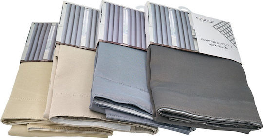 Sidi Home Plast Κουρτίνα Συσκότισης με Τρουκς Μαύρη 140x260εκ.