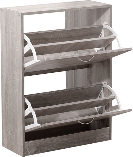 Holz Schuhschrank mit 2 Regalen Gray L60xW24xH80cm