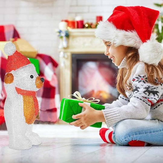 Bakaji Bakaji Standing Acrylic Bear Figure LED Christmas Suitable for Outdoor Indoor Spaces