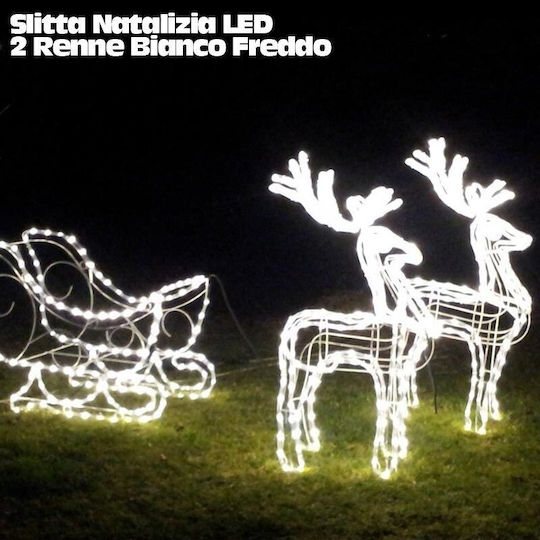 Bakaji Bakaji Christmas Sleigh LED 2 Lighted Reindeer Cool White Indoor Outdoor Use