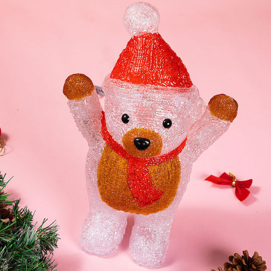 Bakaji Bakaji Standing Acrylic Bear Figure LED Christmas Suitable for Outdoor Indoor Spaces