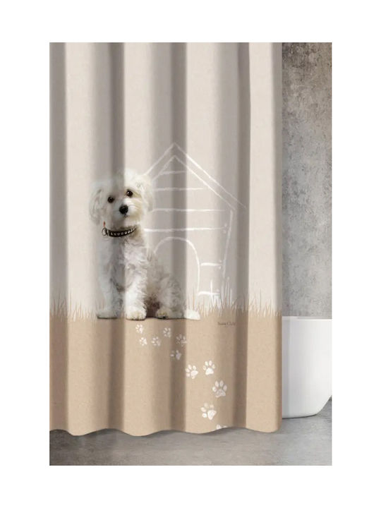 Saint Clair Animals Des 205 Fabric Shower Curtain 180x200cm Beige 1728030217014