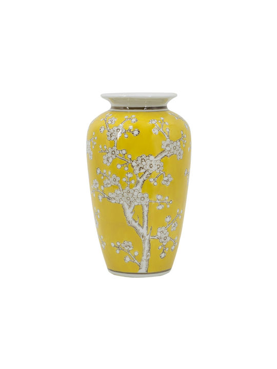 Artekko Διακοσμητικό Βάζο Hölzernes Gelb 15x15x27cm 1Stück