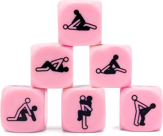 Secretplay Kamasutra Dice Pictograms 6 Postures 25mm Ερωτικό Παιχνίδι Ζαριών Pink