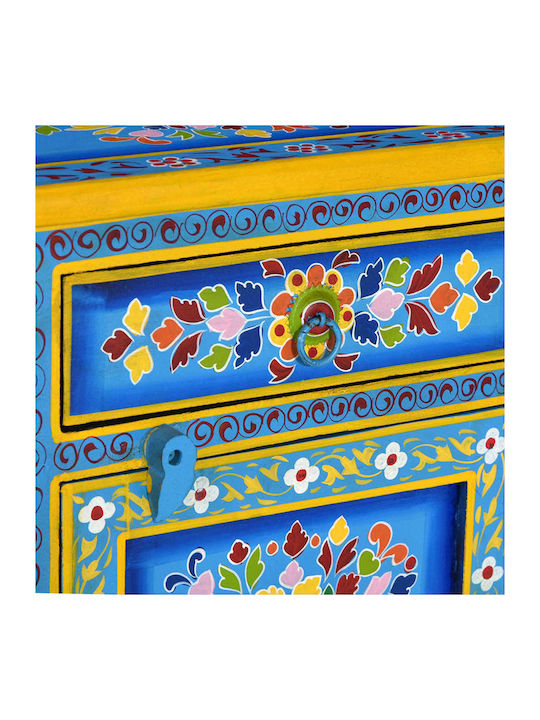 Bedside Table Made of Solid Blue Wood 40x30x50cm