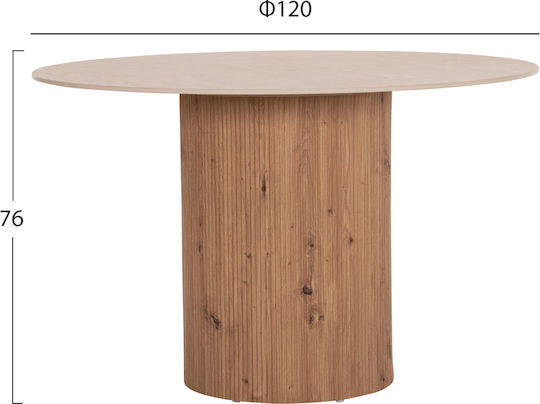 Twil Rund Tisch Speisesaal Ceramic, Travertine 126x126x77cm