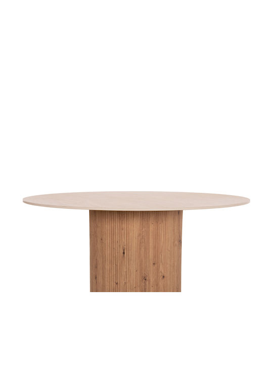 Twil Round Table Dining Room with Ceramic Surface Ceramic, Travertine 126x126x77cm