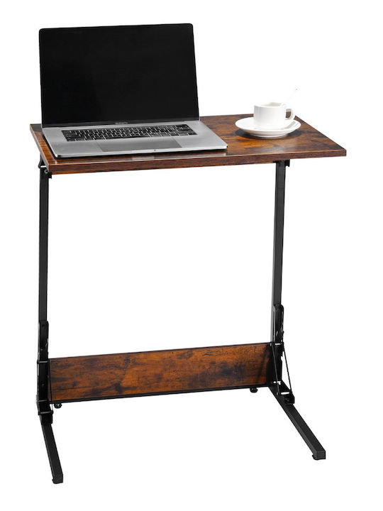 Table Kitchen Collapsible Wooden with Metal Frame Coffee 60x37x70cm