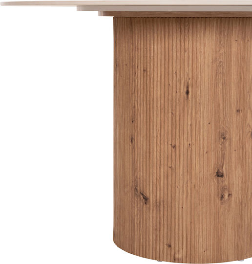 Twil Rund Tisch Speisesaal Ceramic, Travertine 126x126x77cm