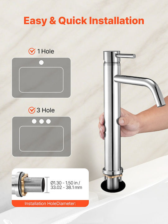 Vevor Mixing Tall Sink Faucet Silver