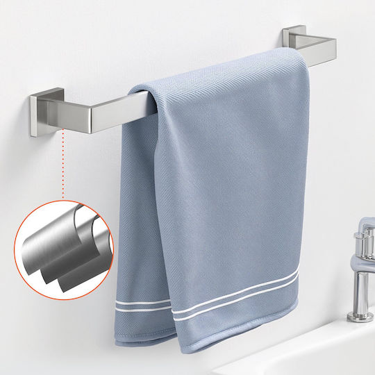 Vevor Bathroom Accessories Set Brushed Nickel 5 Piece Bathroom Accessory Set Stainless Steel 24 Inch 61.0 Cm Towel Bar Towel Shelf 2 Robe Hooks Towel Hooks Toilet Paper Holder Bathroom Wall-Mounted