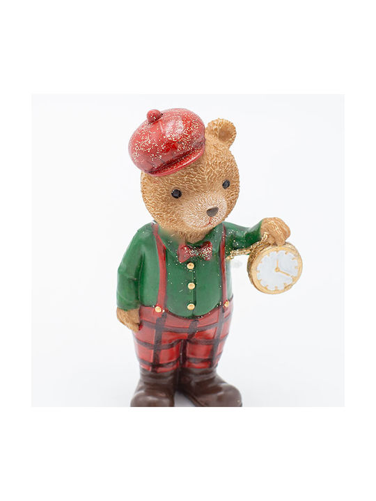 Eurolamp Decorative Polyresin Bear Vintage Cart Green Shirt 7x12.5cm