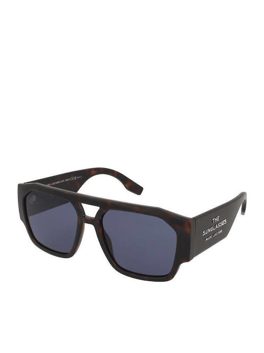 Marc Jacobs Ochelari De Soare Pentru Bărbați Cu Ramă Din Plastic Maro Tortoise Și Lentile Degrade Albastre