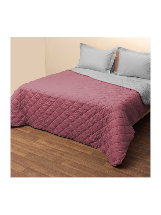 Viopros Покривало Единично Микрофибър Fuchsia - Grey 160x240см
