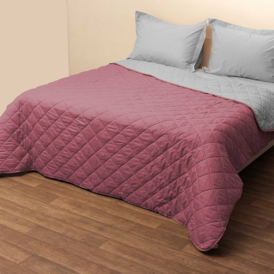 Viopros Coverlet Single Microfiber Fuchsia - Grey 160x240cm