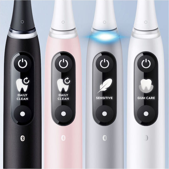 Oral-B iO Series 6s Electric Toothbrush with Timer, Pressure Sensor, and Travel Case Black Lava