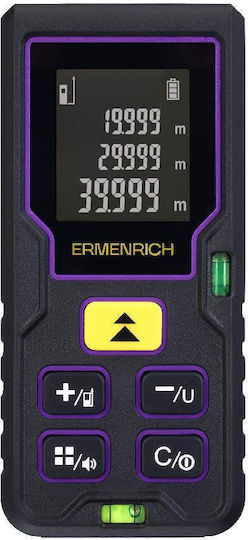 Laser Measurer Ermenrich Reel Plus Gd40 3-line Display Up To 40 Meters Measuring Range Horizontal Vertical Bubble Level Black