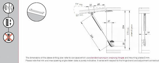 L244 Metallic Cabinet Suspension Mechanism 80N