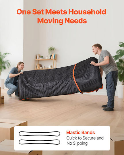 Vevor Moving Blankets 12 Pcs 1829 x 1016 mm 14.5 kg Dozen Large Packing Blankets Cotton Filling Durable Nonwoven Fabric Material Moving Wrapping Furniture Protection