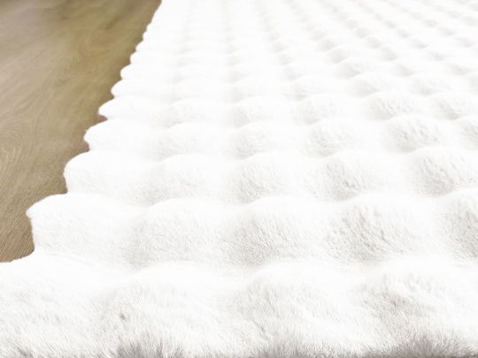 Beauty Home Bubble Art 9661 Modern Bedroom Rugs Set White 3pcs