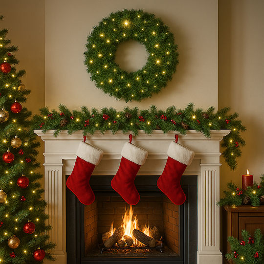 Bakaji Christmas Lighted Decorative Wreath