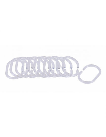 Atmosphera Plastic Bathroom Curtain Rings Transparent 12pcs