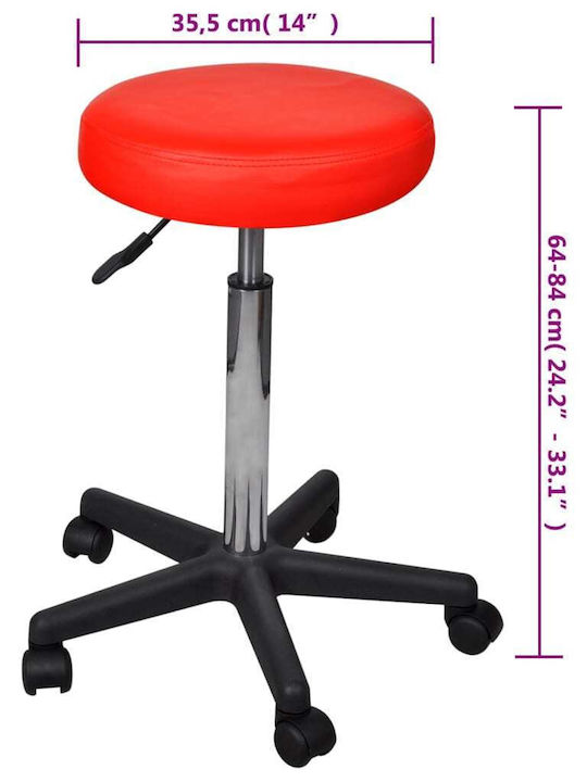 Office Desk Stool Red 35.5x35.5x65cm