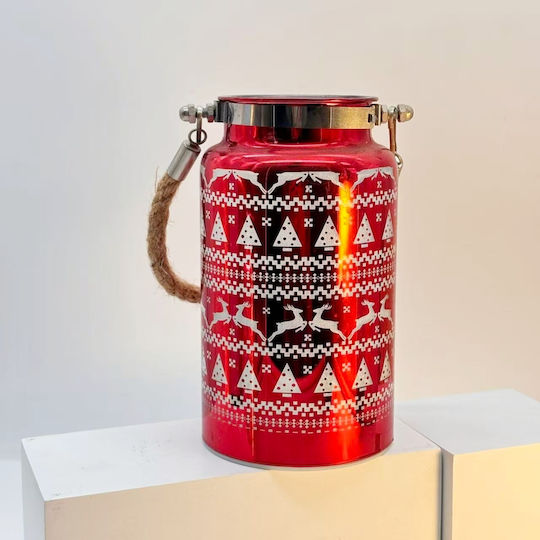 Christmas Red Candlestick 20x10cm