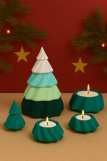 Christmas Tree Christmas Candle 20x12cm Butter Caramel