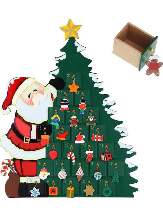 Bakaji Advent Calendar Wooden
