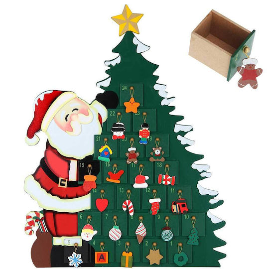Bakaji Advent Calendar Wooden