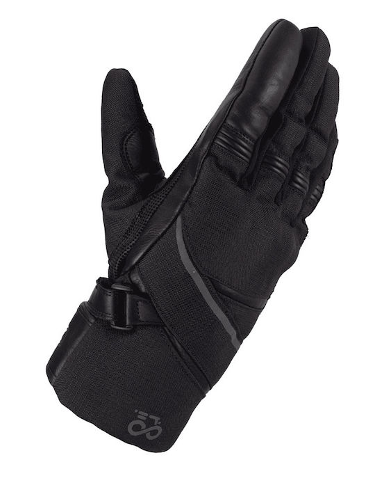 F4 Winter Herren Motorradhandschuhe Wasserdicht Schwarz