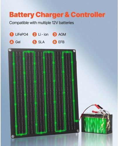 Vevor Vevor Solarbatterieladegerät 30W Panel Klappbar