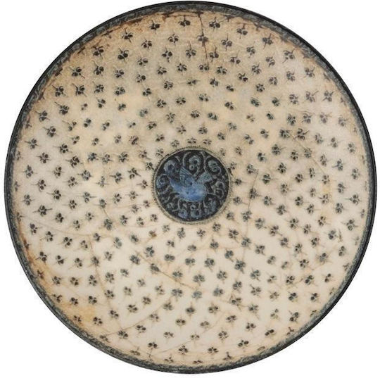 Kutahya Porselen Plate Shallow Blue with Diameter 21cm 6pcs