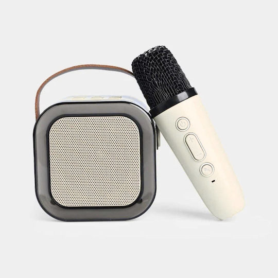 Uncle George Boxă Karaoke cu Microfon Wireless și Efecte de Iluminare Bej 09.04.01-0005-WHT
