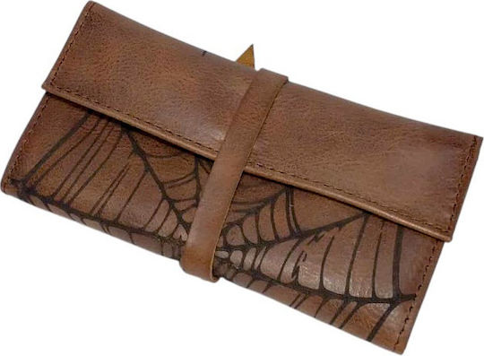 Gk Shoes Lederne Tabaktasche mit Verschluss 10x16.5cm tobacco brown