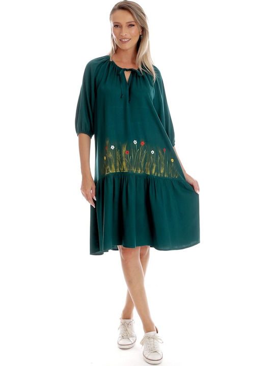 Sommer Midi Kleid Grün