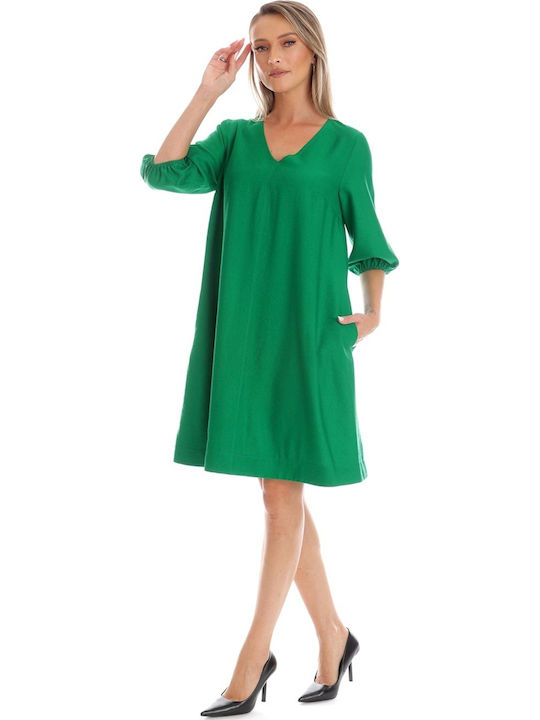 Rochie Mini Drapată Verde