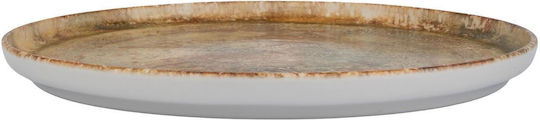 Kutahya Porselen Shallow Beige Serving Plate with 27cm Diameter 6 Pieces