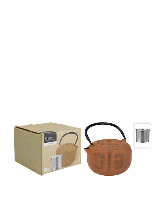 Excellent Houseware Τσαγιέρα με Φίλτρο Μαντεμένια Καφέ 1000ml