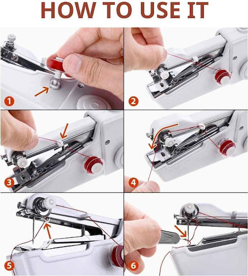 Hand Battery Sewing Machine White