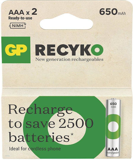 Genius Pack Επαναφορτιζόμενες Μπαταρίες AAA Ni-MH 600mAh 1.2V 2τμχ