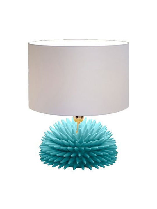 Riccio Caprese Ceramic Table Lamp for Socket E14 with Turquoise Shade and Base