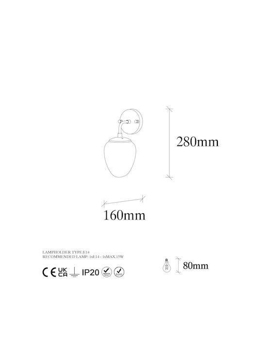 Opviq Lampă de Perete 15 cm