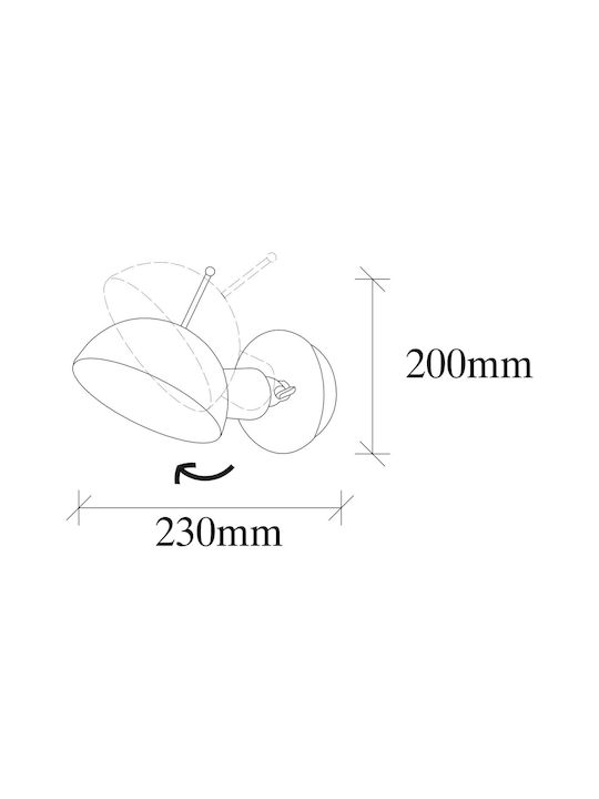 Opviq Leuchte Wand mit Fassung E27 Mehrfarbig 15cm